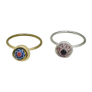 Pack de anillos Talisman de Luz en plata 10µ y dorado