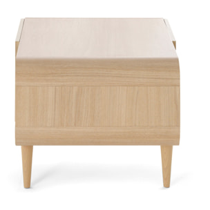 Mathilde - table basse - effet bois et cannage - 1 niche - 100 cm - Bois