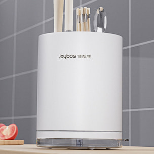 Joybos - organizador de cuchillos redondo con ranura universal para cocina blanco