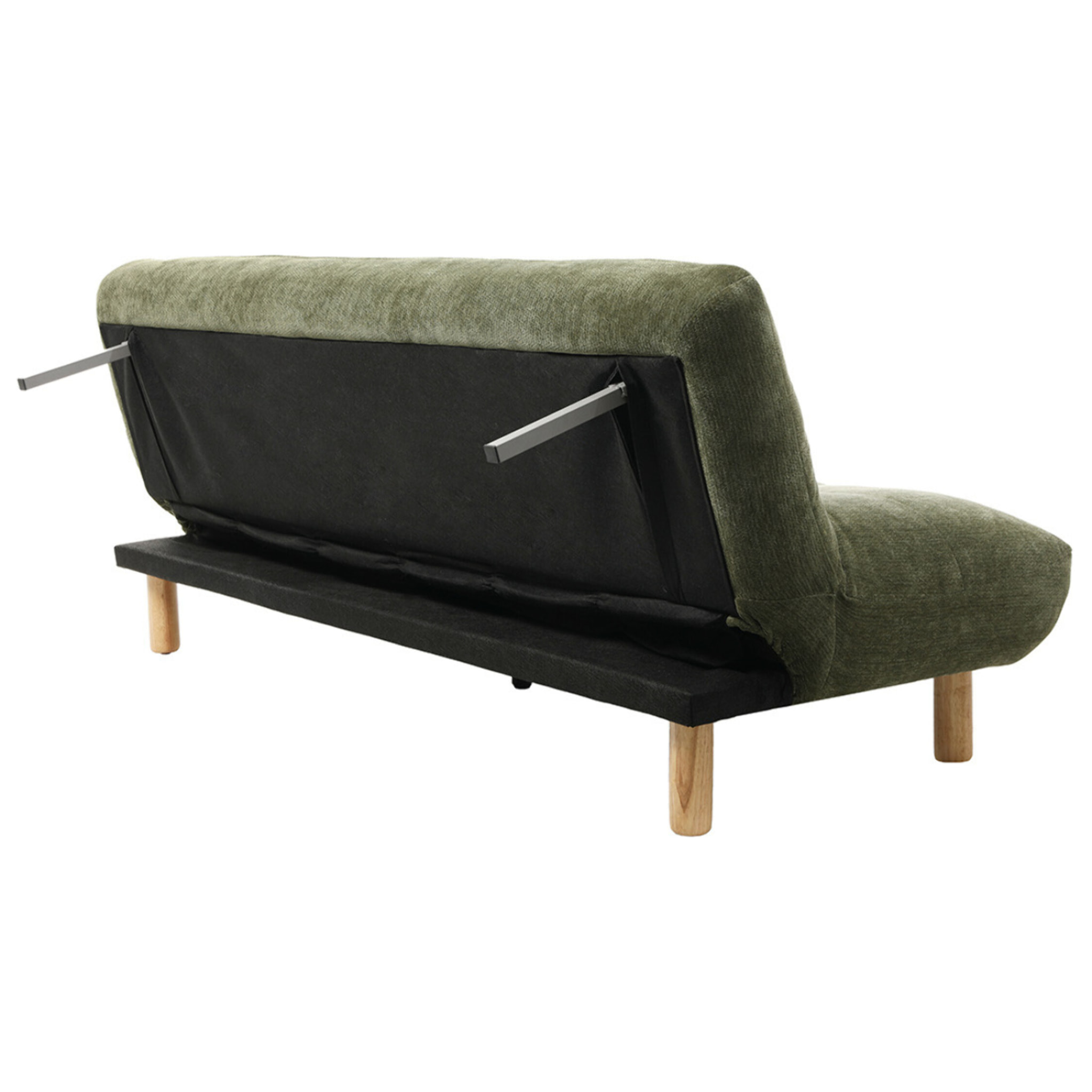 Soan - Banquette 3 places convertible clic-clac en velours texturé - Vert