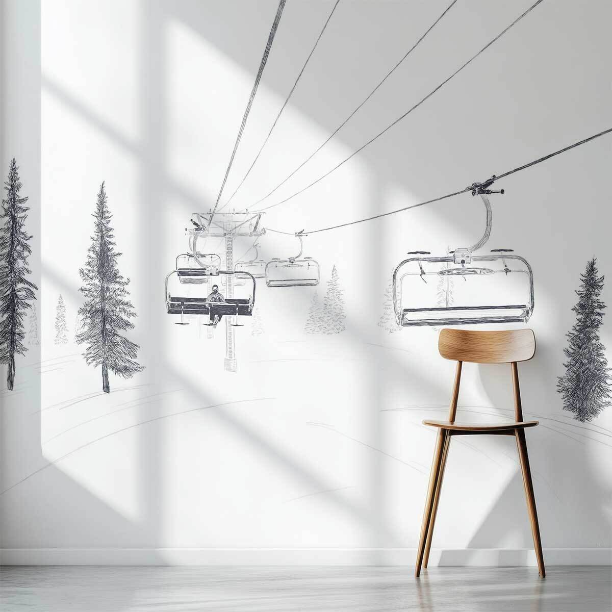 Papier peint télésiege Intissé