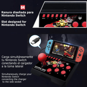 Joystick NS-007 gaming arcade de control para Nintendo Switch, PS3, PC y Android TV.