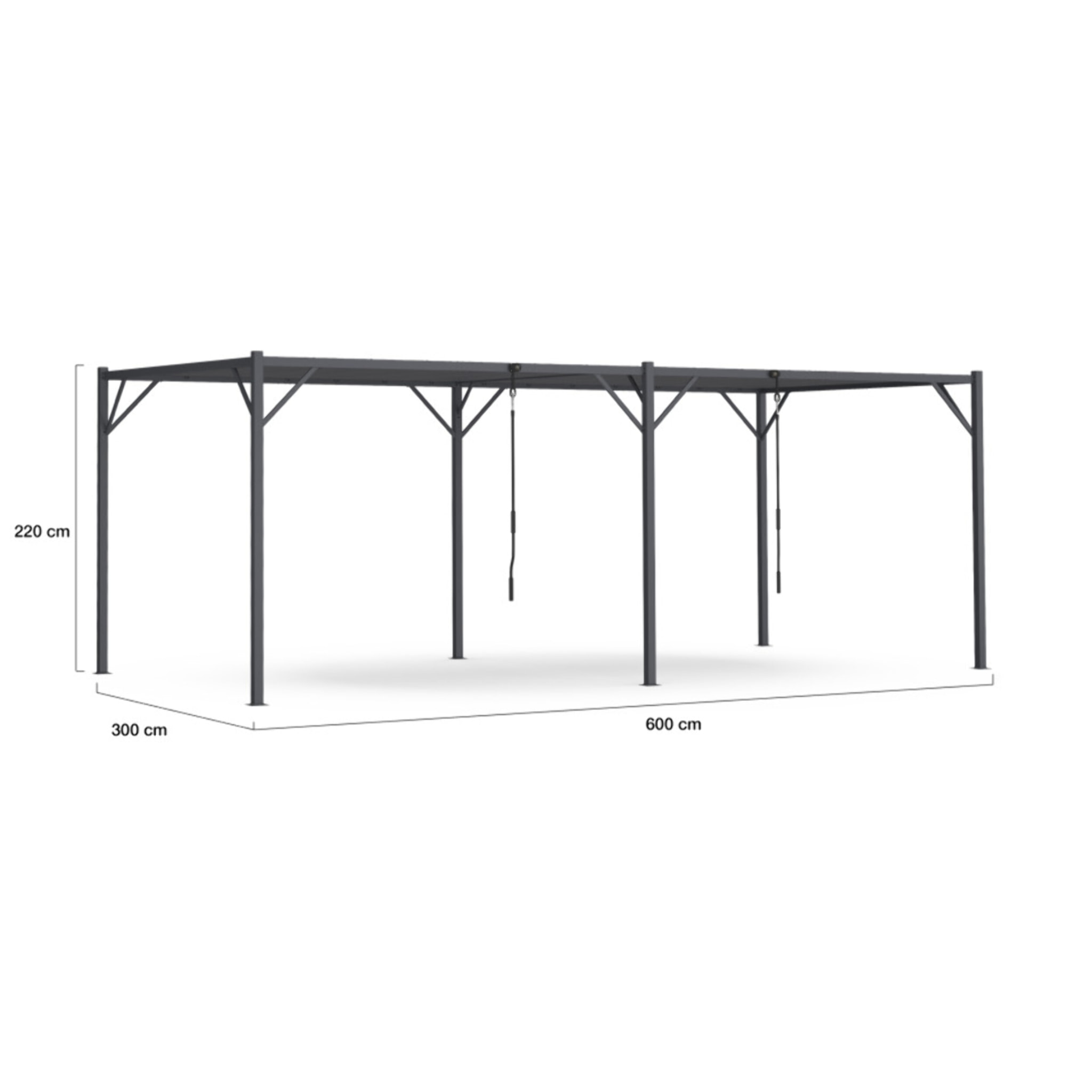 Pergola Venice 3x6m toit lames orientables gris