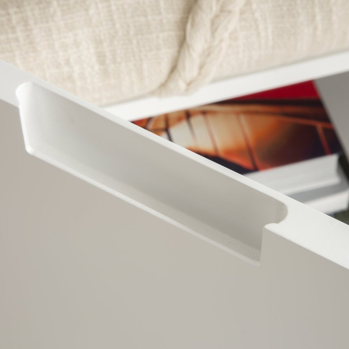 Commode Sisal -bois massif et panneau de mdf-couleur laqué blanc mat 115 x 85 x 43 cm