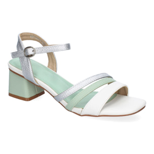 Sandalia de Tacon para Mujer, Comoda y Elegante, Diseño con Triple Tira en la Pala