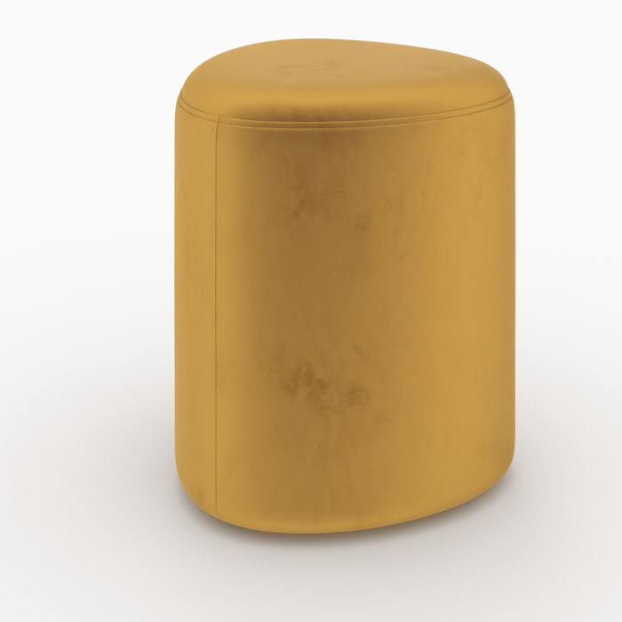 Pouf en velours jaune - Emmy
