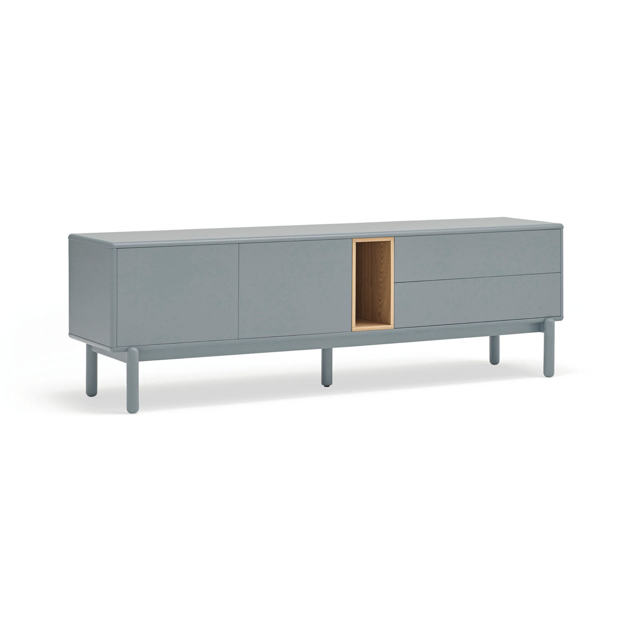 Mueble de televisión Corvo 2 puertas y 2 cajones de 180cm gris perla