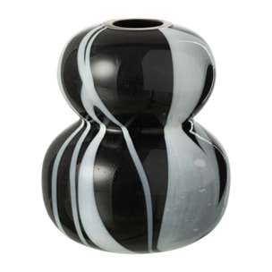 J-Line vase Effet Fumé Boules - verre - noir/blanc - Ø 10 cm