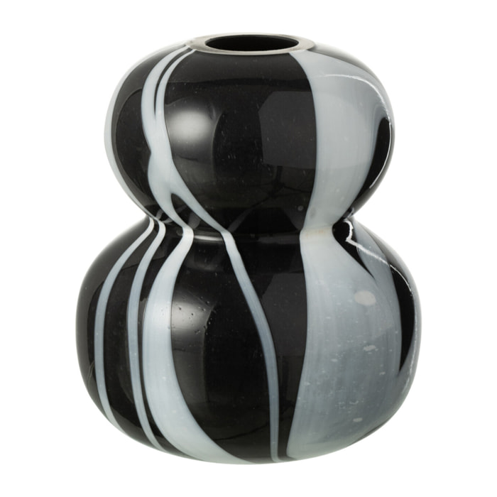 J-Line vase Effet Fumé Boules - verre - noir/blanc - Ø 10 cm