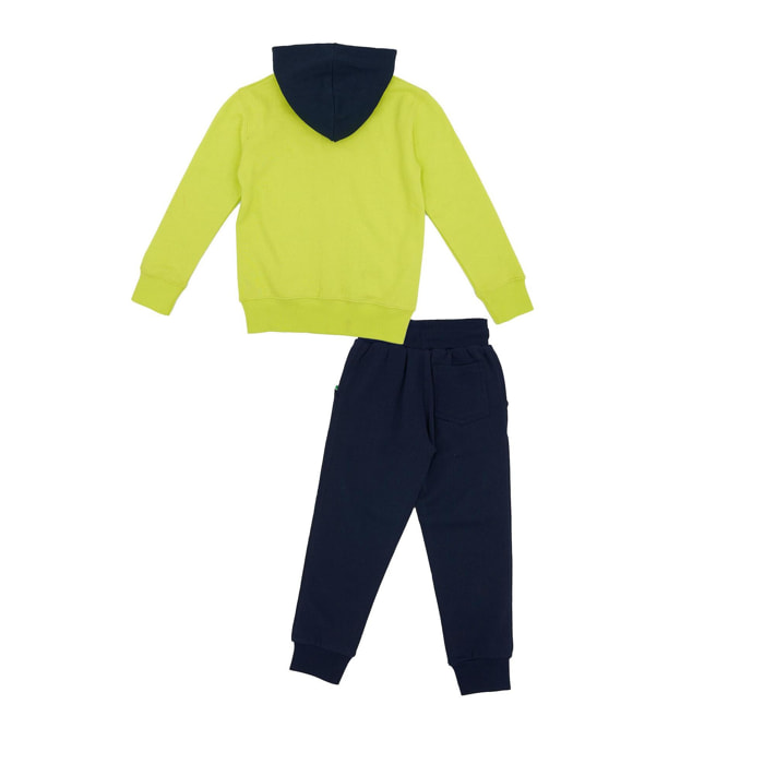 Chándal infantil con capucha, cremallera completa y gran logo Basic