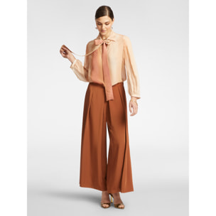 Elena Mirò - Pantaloni ampi cropped con pieghe - Marrone