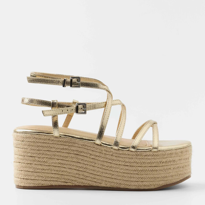 Sandalias de plataforma Zahara Dorado 7 cm