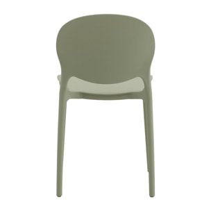 set 2 sedie impilabili in polipropilene verde