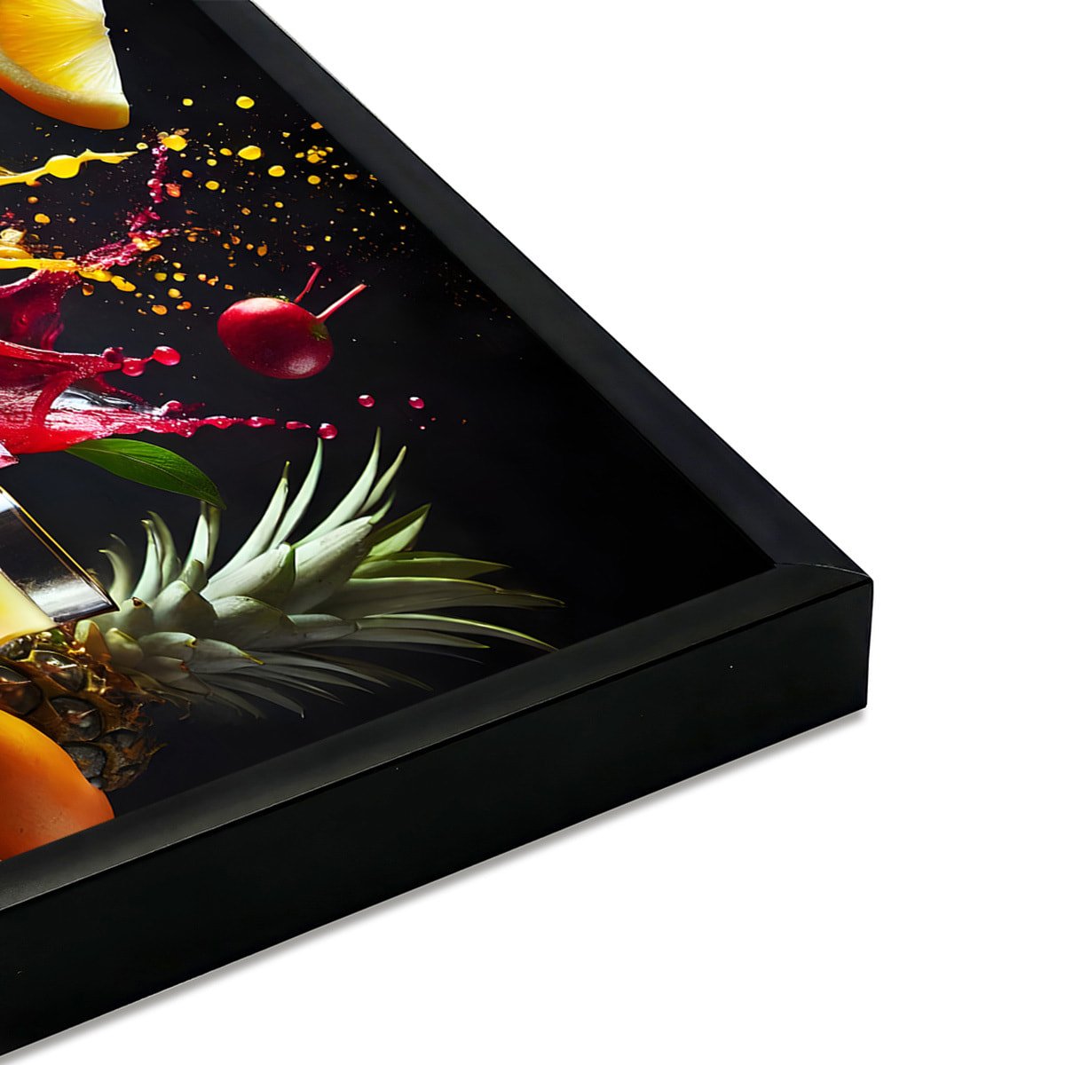 Affiche encadrée jus de fruits exotiques Affiche + cadre en métal - Noir