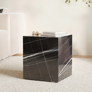 Table d'appoint effet marbre noire - Lison