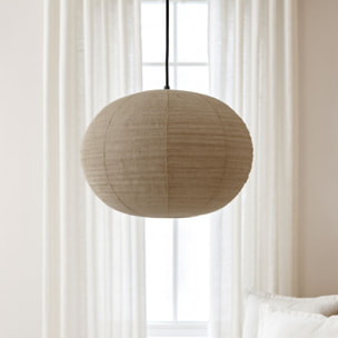 Abat-jour lanterne tissu  - Effet lin - Naturel