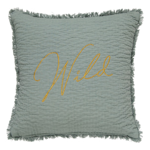 Coussin brodé Wild Romance - Vert clair