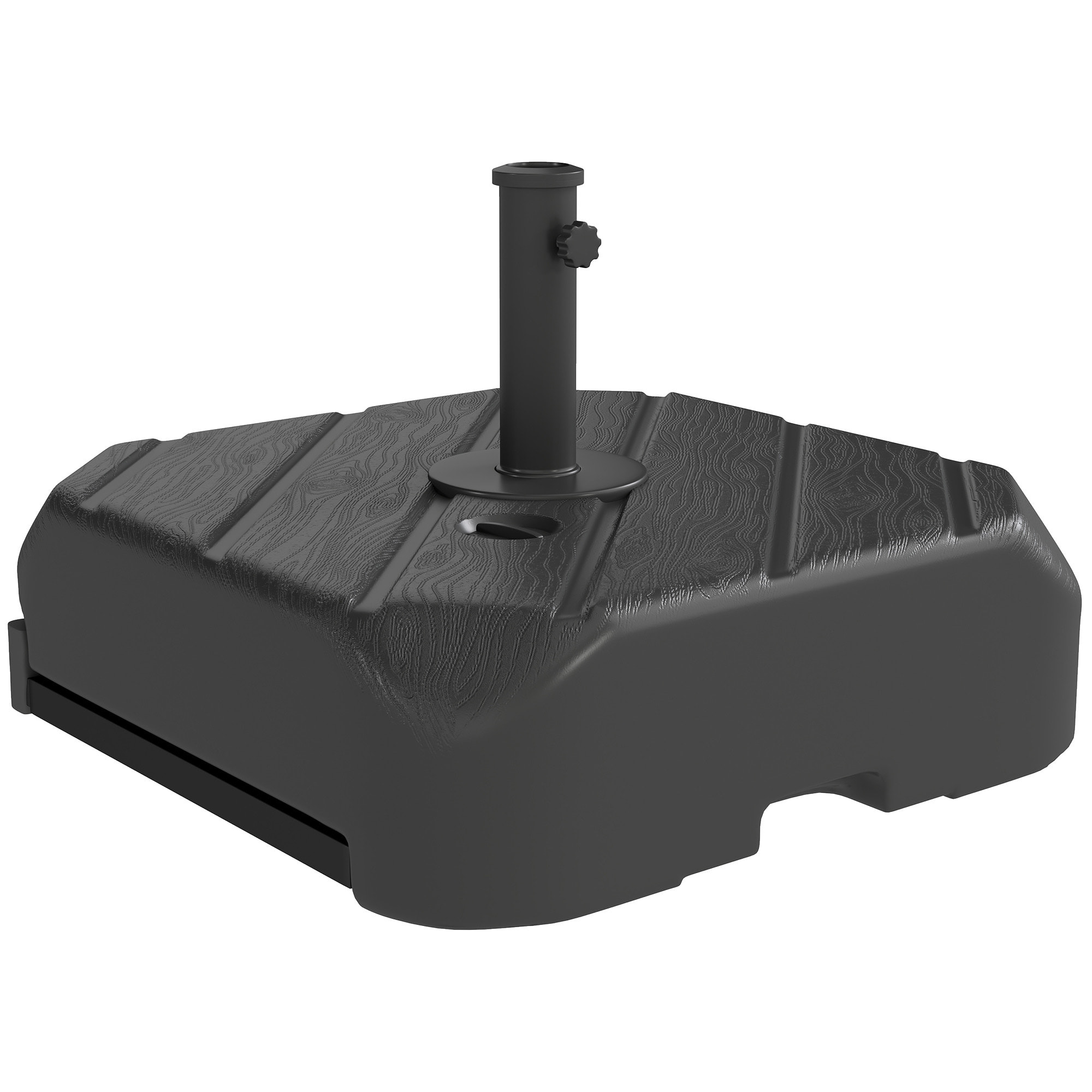 Pied de parasol mobile HDPE effet bois noir