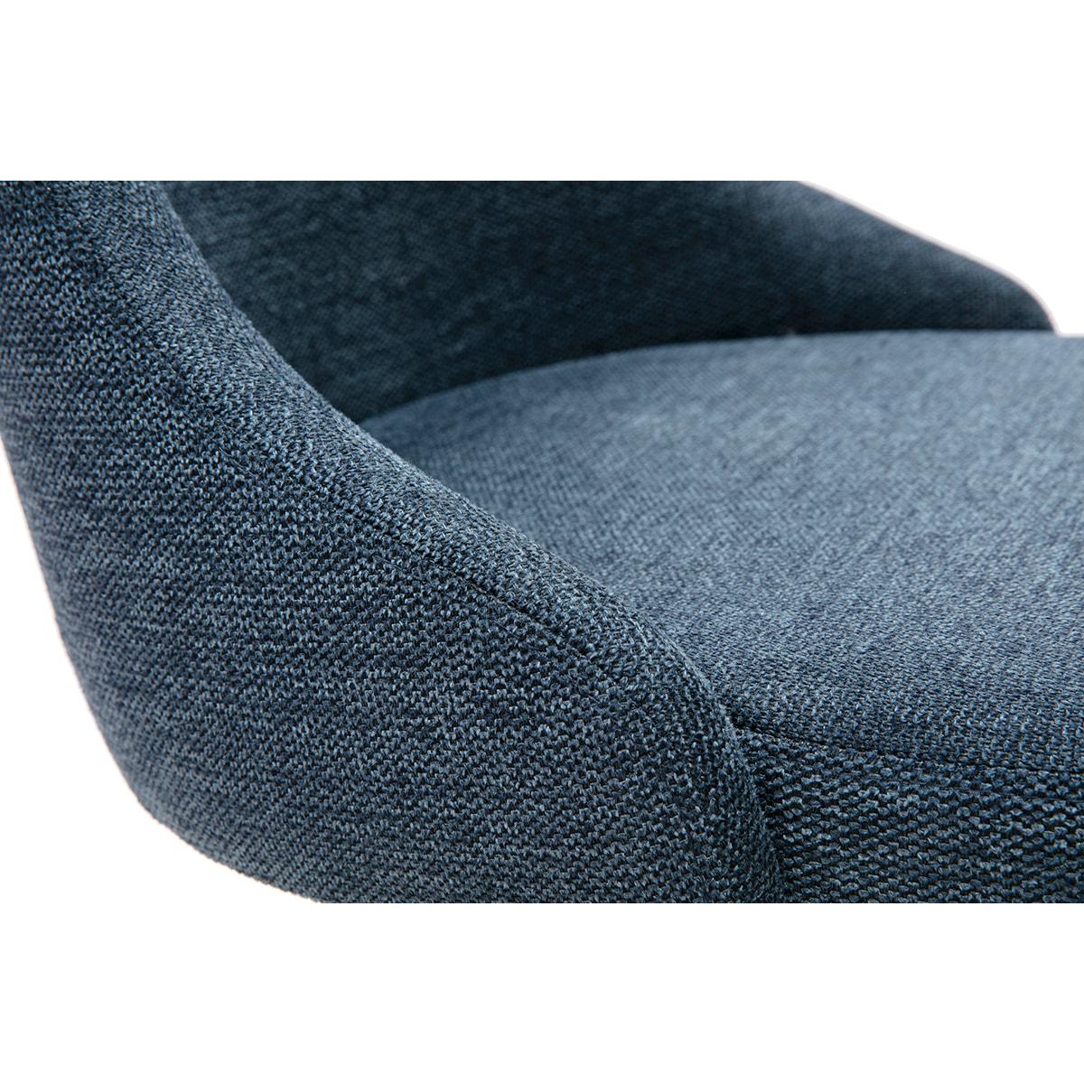 Chaises design en tissu effet velours texturé bleu foncé et métal noir (lot de 2) CULT