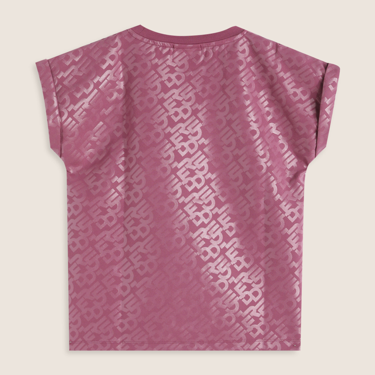 T-shirt bambina con stampa lucida e maniche raglan