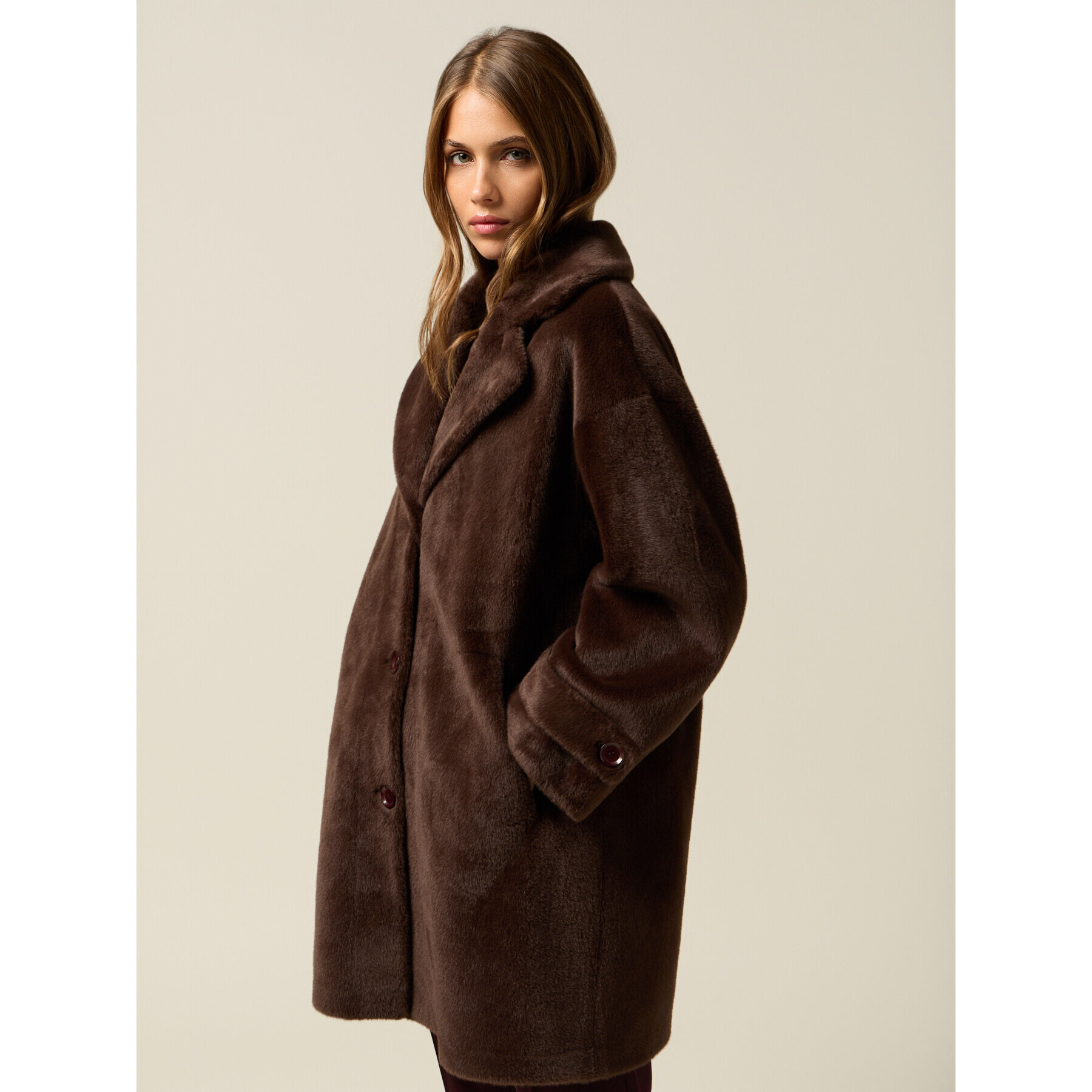 Oltre - Cappotto in tessuto morbido - Marrone