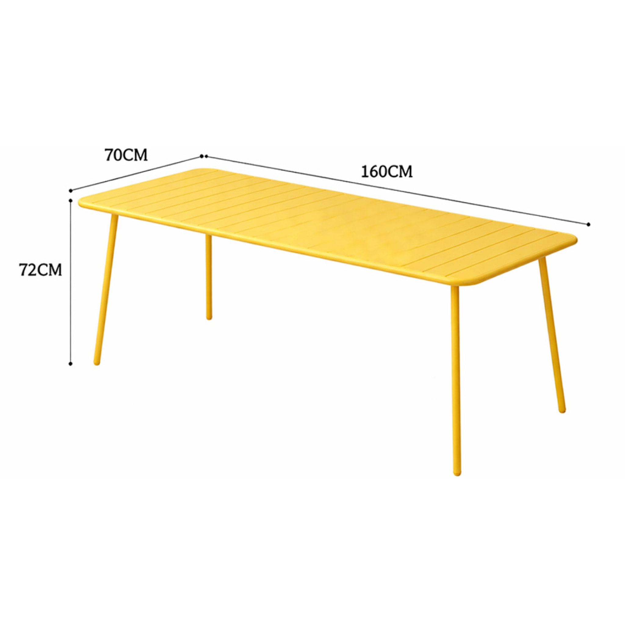 EVORA Table de jardin 6 places 160cm jaune