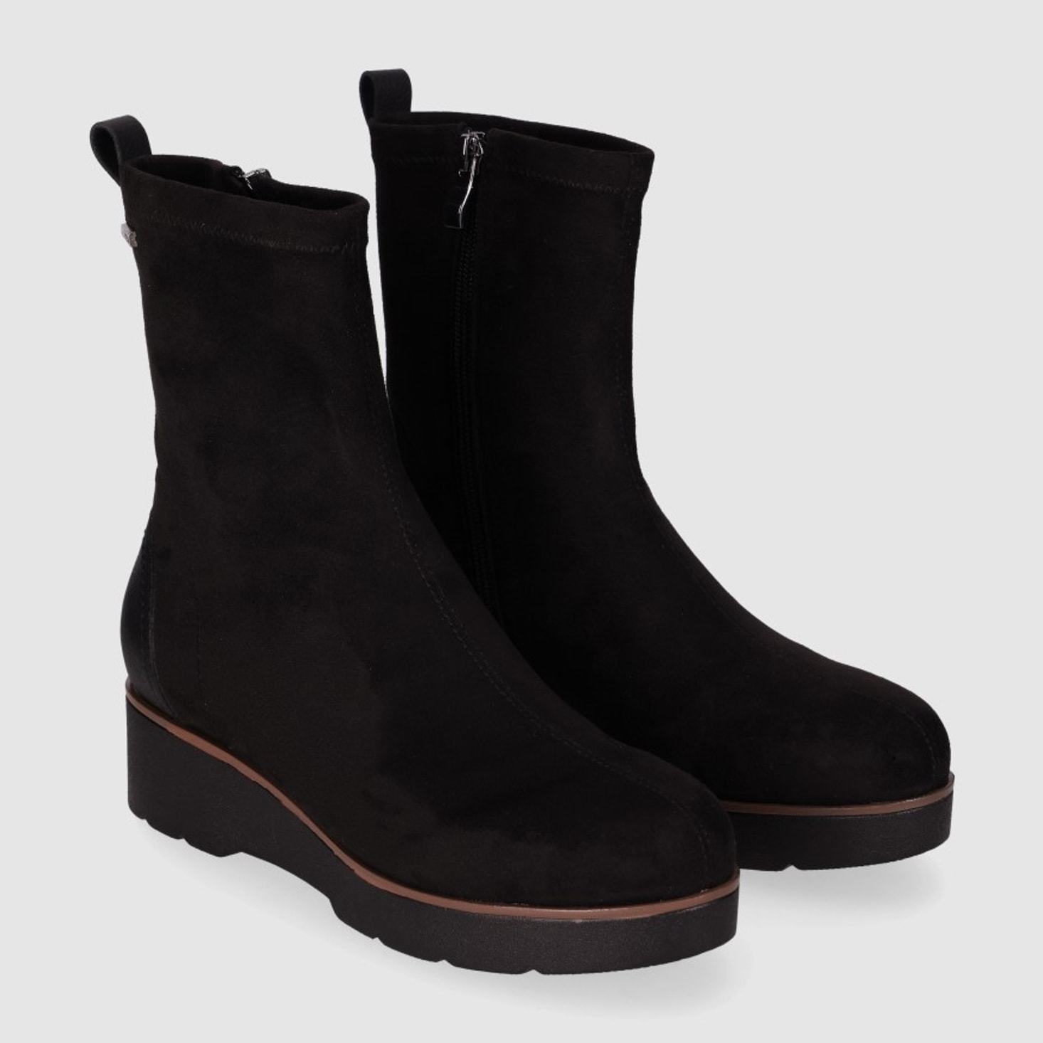 Botines de Tejido - Negro - Tacón: 4 cm