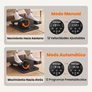 Mini Elíptica Eléctrica para Personas Mayores con 12 Velocidades, 12 Programas Automáticos, Control Remoto, Pedaleador Eléctrico Silencioso Portátil con Pantalla LED y Pedales Antideslizantes