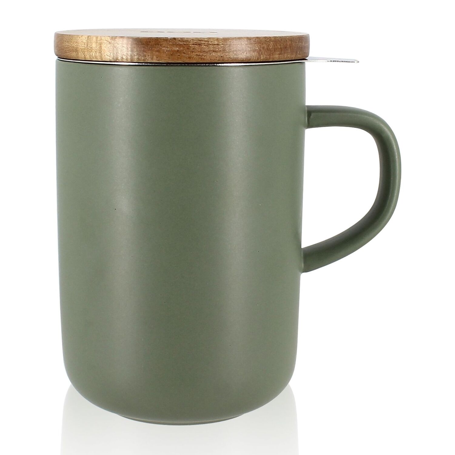 Tisanière en grès avec couvercle en bois d'acacia 475ml JULIET