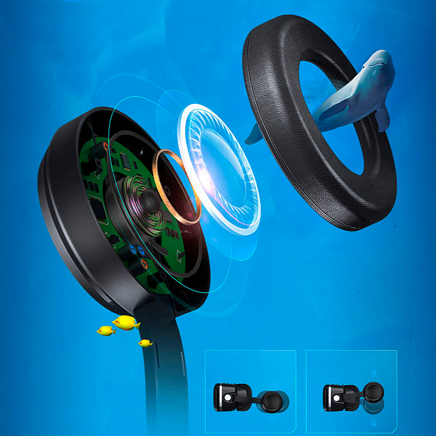 Gafas de realidad virtual G04EA. Vista panorámica 360º. Compatibles con IOS, Android y HarmonyOS.