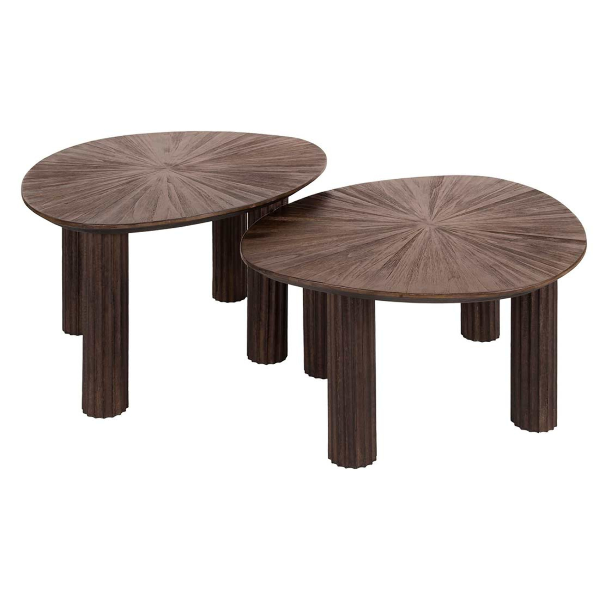 Tania - lot de 2 tables basses gigognes en teck massif - 75 cm - Bois