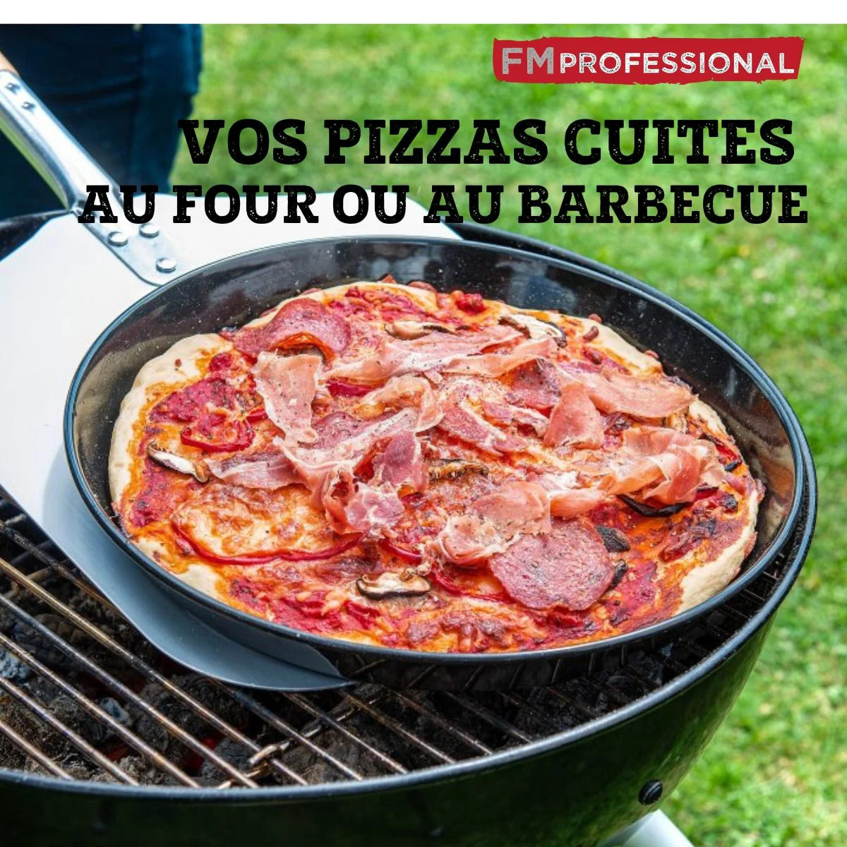 Plaque à pizza perforée ronde four et barbecue 32 cm FM Professional Barbecue