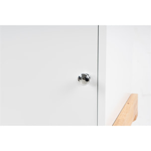 Mobiletto Valerie in Legno e MDF Bianco e Naturale