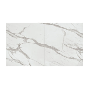 Tavolo FORTE DEI MARMI in legno, finitura bianco statuario e base in metallo bianco, allungabile 160x90 cm - 240x90 cm
