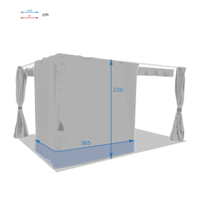 Rideaux pour tonnelle Palmeira Ardoise (4 rideaux)