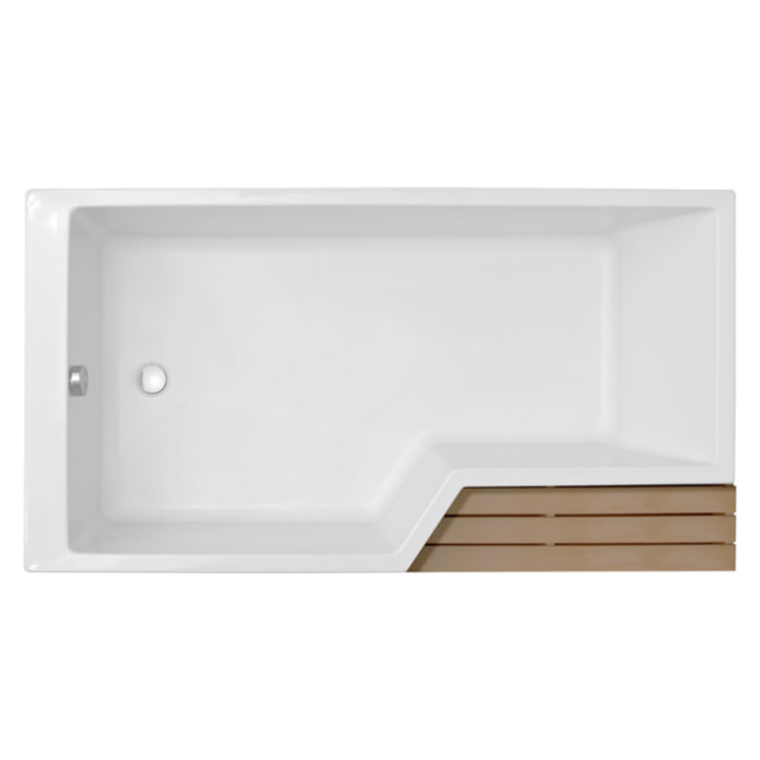 Baignoire antidérapante bain douche Neo blanc mat + pare bain noir mat