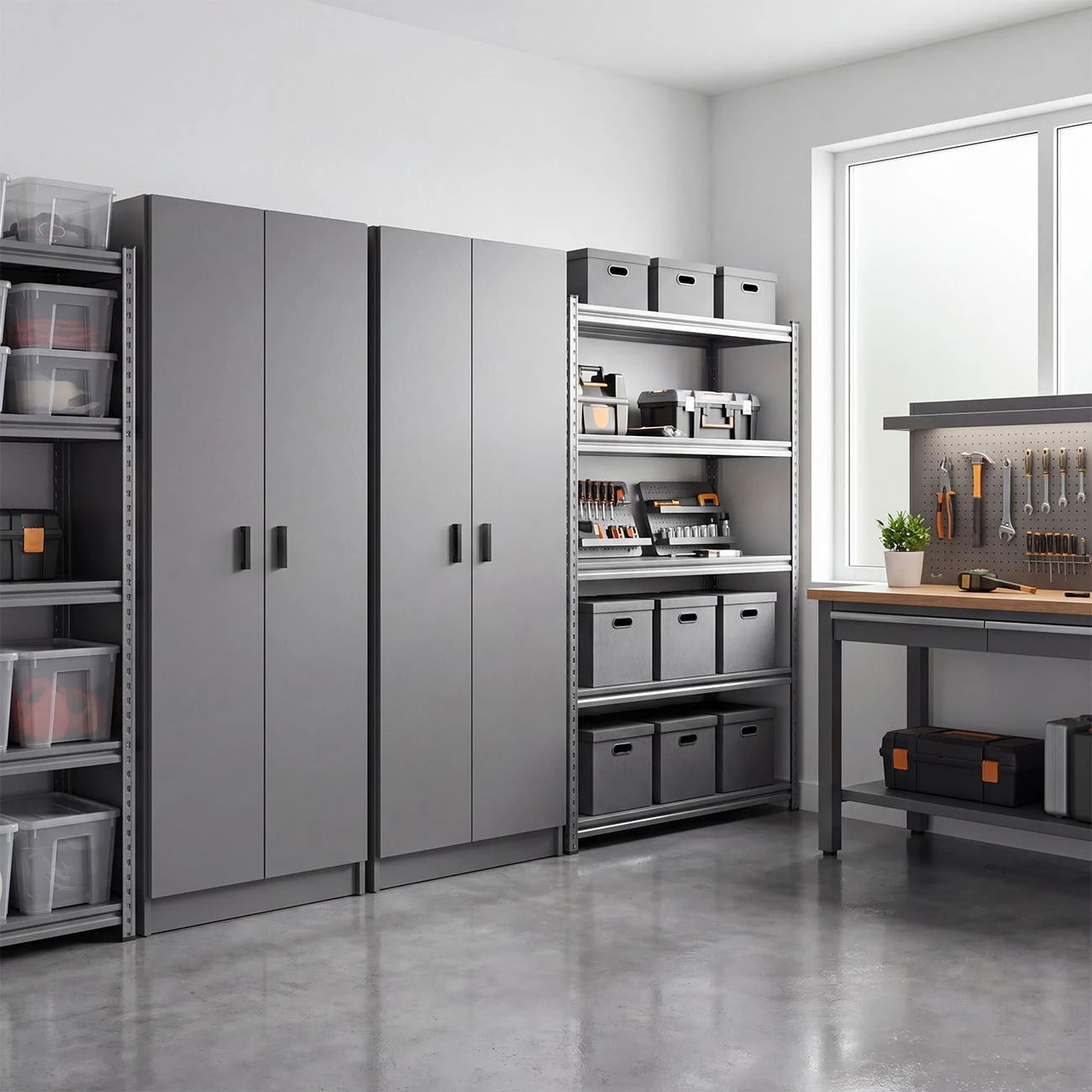 Armario de 2 puertas en gris grafito 60x180 cm Multi Useful Gris Grafito