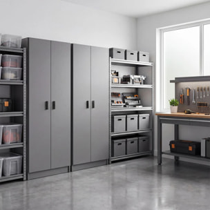 Armario de 2 puertas en gris grafito 60x180 cm Multi Useful Gris Grafito