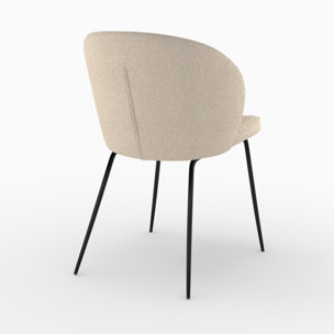 Chaise en tissu bouclé beige et pieds en métal - Groom