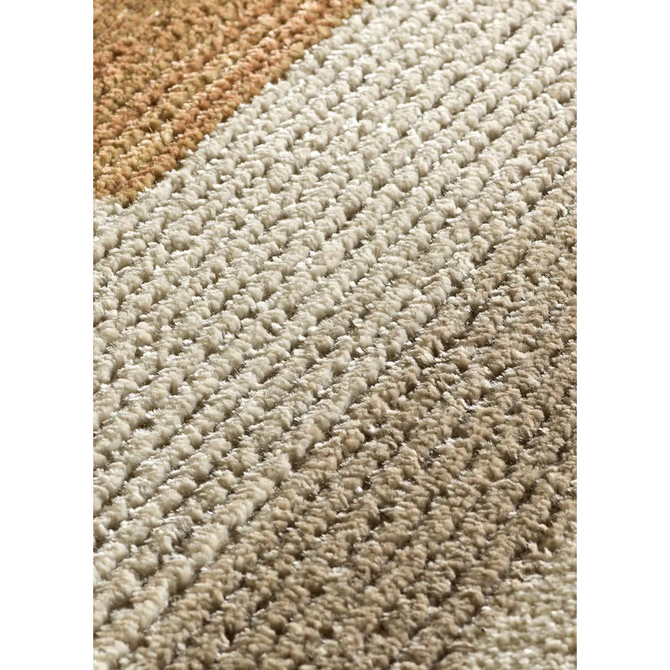 MELFI Alfombra geométrica con relieve en tonos cobrizos, varias medidas disponibles