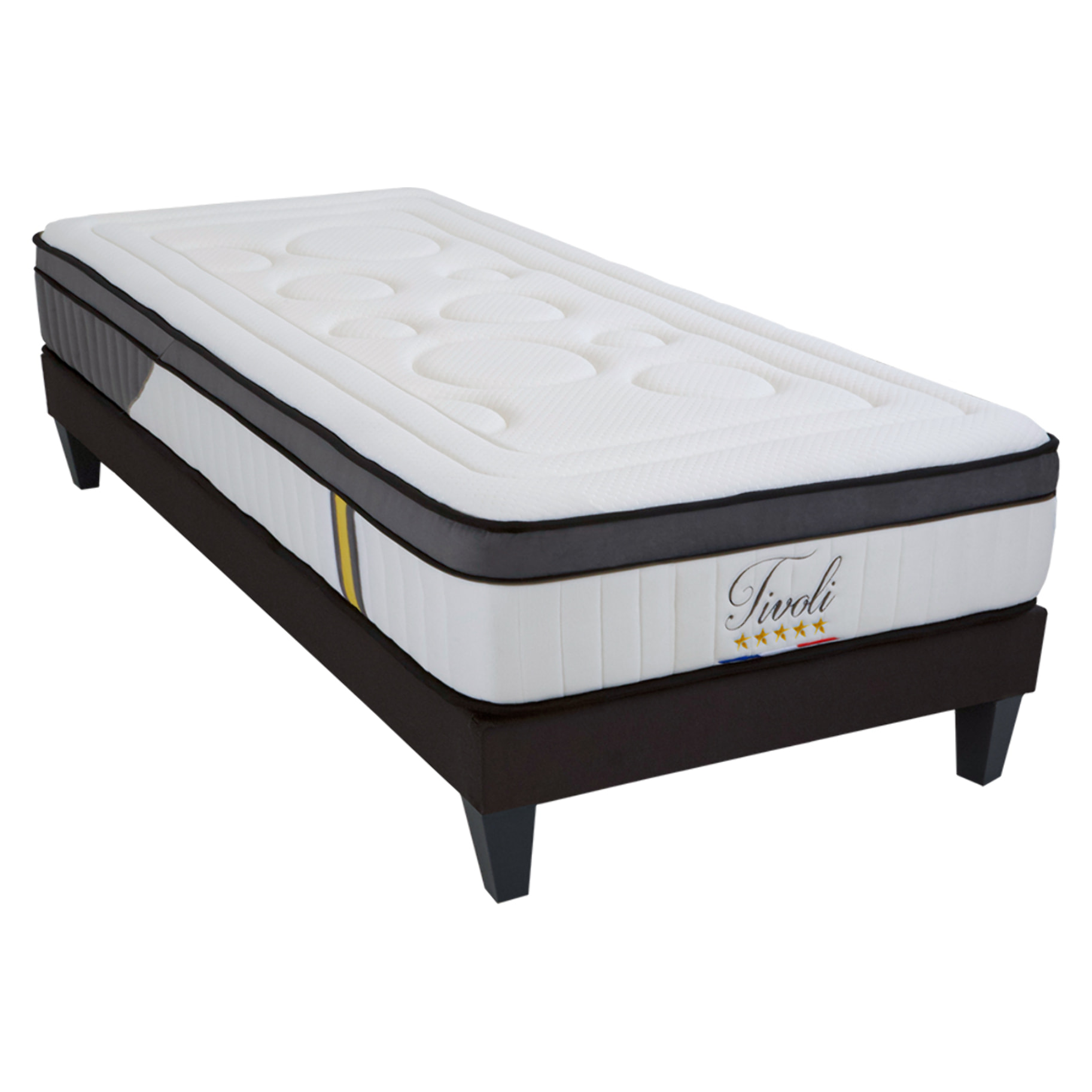 Ensemble Matelas Memoire de forme Tivoli avec sommier en bois