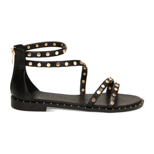 Sandalias planas negras
