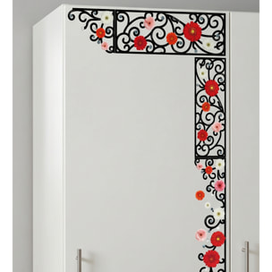 Stickers Muraux décoration adhésifs fleurs en frise