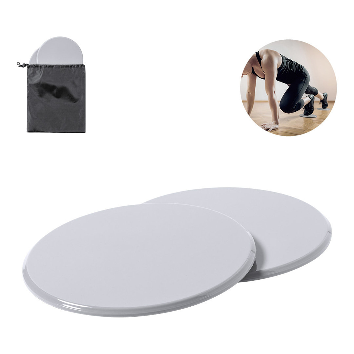 Set de discos de fitness de deslizamiento Yum. Incluye funda de transporte.