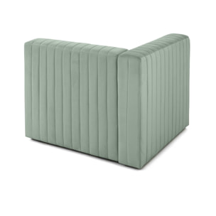 Nova - module d'assise gauche - en velours - Bleu