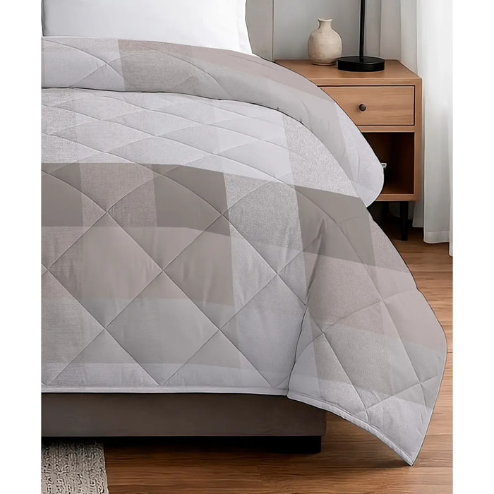 Trapunta invernale Scotland Beige 300 grammi/mq in cotone e poliestere