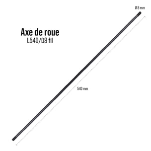 Axe de roue L540 d8 fil