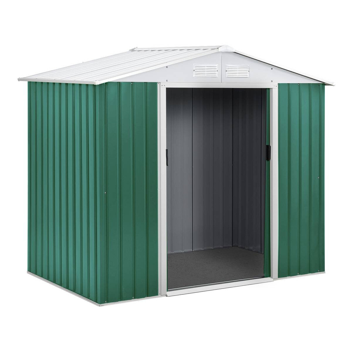 Abri de jardin métal "Rosas" 2,71 m² avec abri bûche - Vert