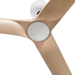 HEYWOOD M Ventilateur blanc/bois clair DC