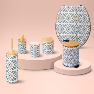 Distributeur à savon blanc et gris "Hapache"